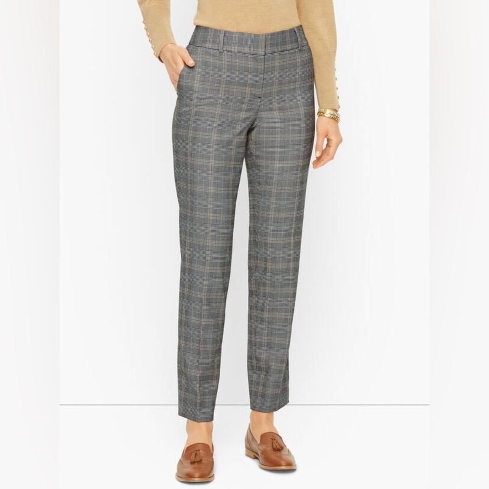 TALBOTS HAMPSHIRE ANKLE PANTS - GLEN PLAID